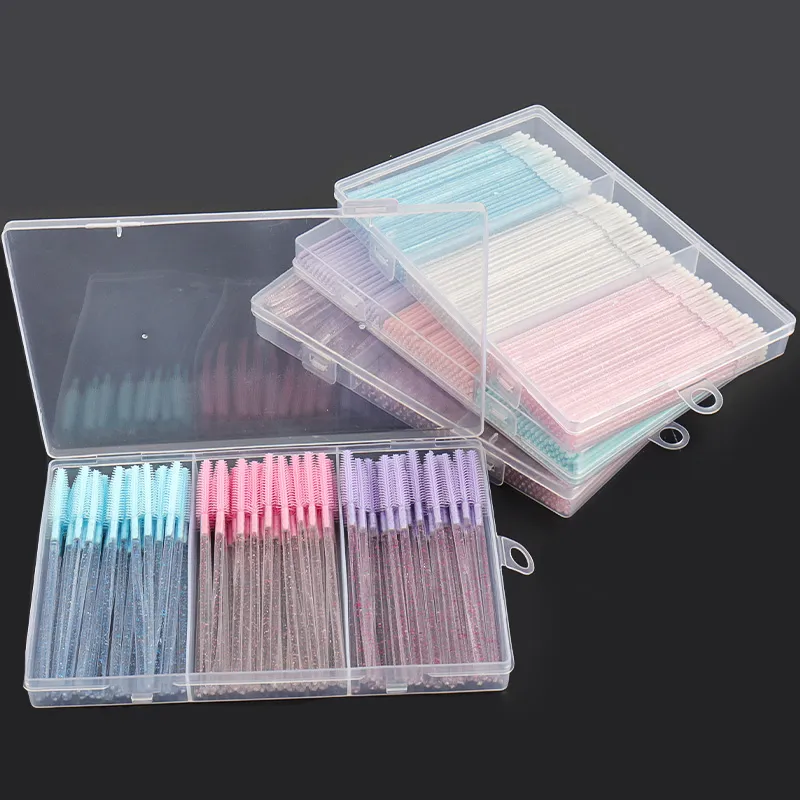 Juego de brochas de maquillaje para pestañas, 1/90/200/300 Uds., cepillos de silicona para cejas, micropalo de algodón, hisopo de brillo de labios, herramientas de extensión de pestañas — image 5