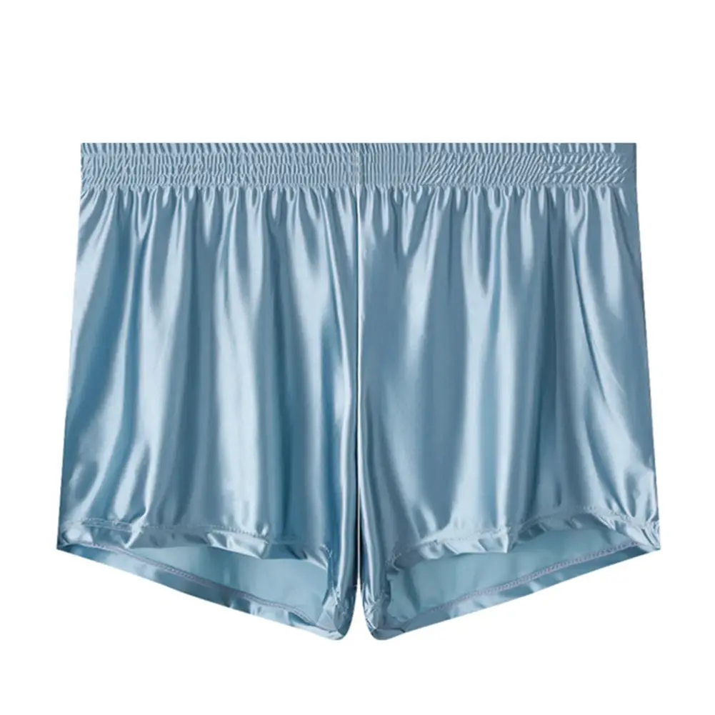 1 PC Men ICE Silk Smooth Solid Boxer กางเกงขาสั้นกางเกง L-3XL ขนาดใหญ่หลวมชุดนอนชุดชั้นในกางเกงไม่มีรอยต่อ Comfy ชุดนอน