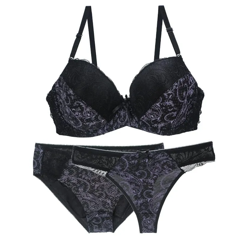 Nouvell Seamless Push Up Bra Sets For Women 3 Piece Underwear Transparent BCDEF Cup Beige Black Blue Purple Red White Lingerie — image 4
