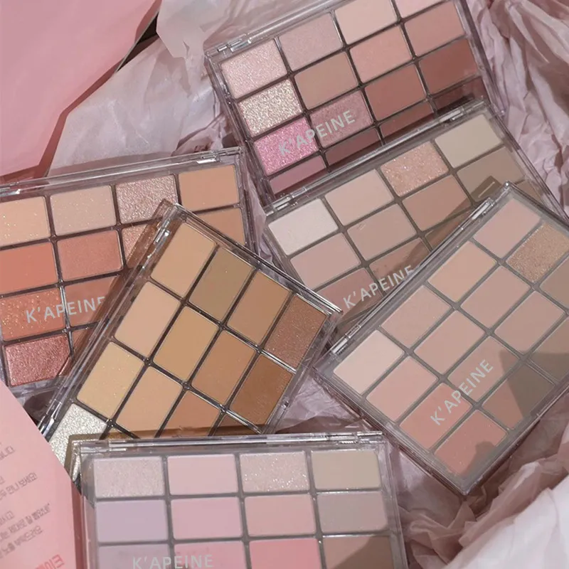 16 Farben Lidschatten-Palette, niedrige Sättigung, Rosenrosa, perlmuttartig, matt, glitzernd, glänzender Lidschatten, langanhaltendes Augen-Make-up — image 5