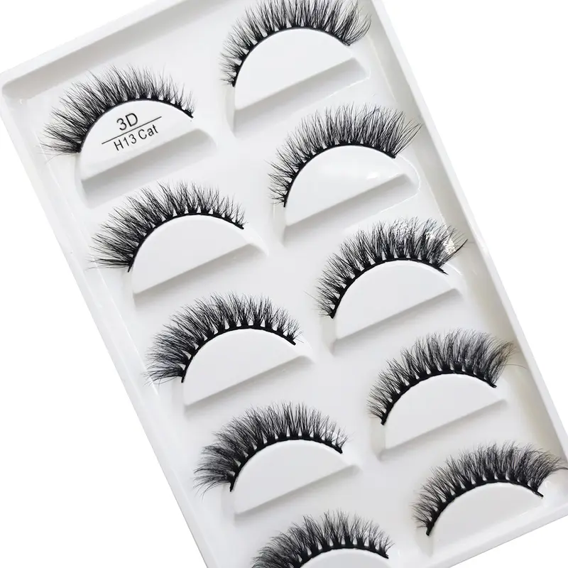 10/50 Dozen 3D Nertsen Wimpers Natuurlijke Dikke Valse Wimpers Mink Wimpers Zachte Nep Wimper Piekerige Make-Up Cilios H13 Kat — image 2