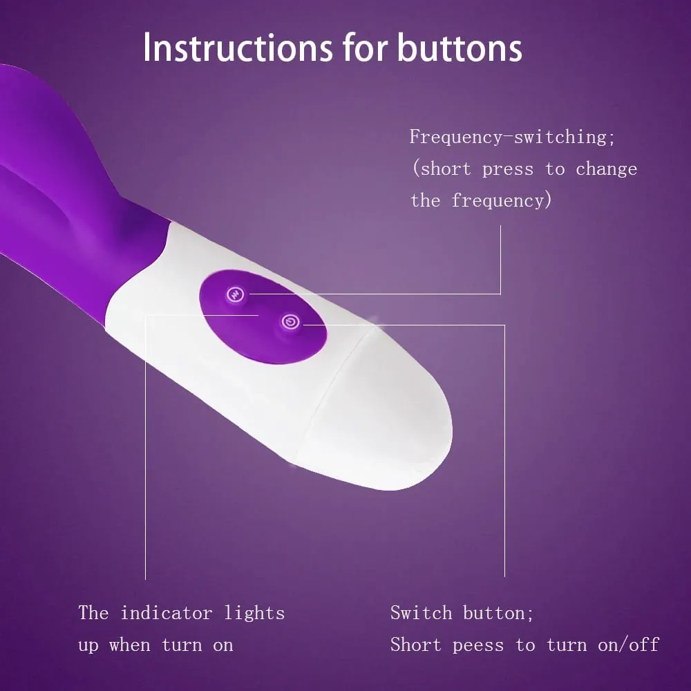 ซิลิโคนกระต่ายVibrator G Spot Dildo Dual Vibrating Clitorisนวด 10 ความเร็วเพศของเล่นสำหรับผู้หญิง — image 3