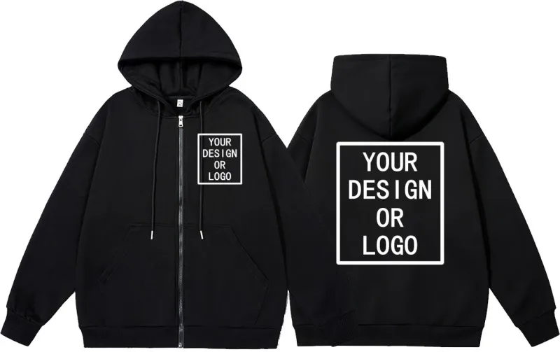 Personnalisez votre propre logo/photo Personnalisé Personnalisé Homme Femme Bricolage Fermeture Éclair Sweat à capuche Décontracté Sweat à capuche Nouveau Pull — image 1