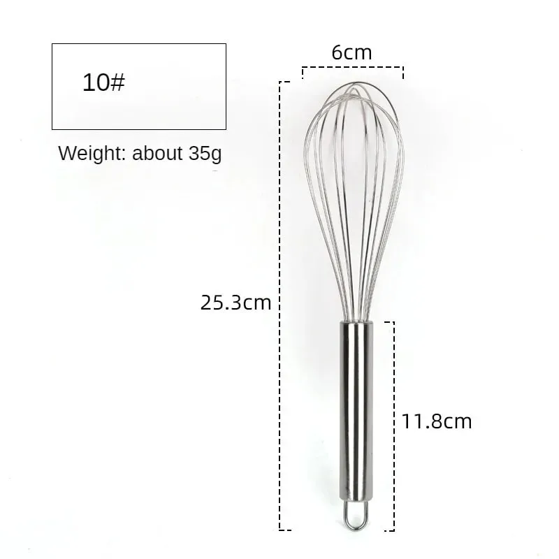 6/8/10/12inch Stainless Steel Egg Stirring Balloon Whisk Manual Egg Beater Mixer Kitchen Baking Utensil Cream Butter Whisk — image 8