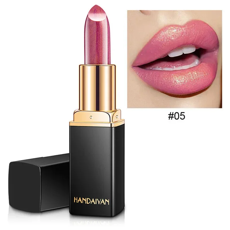 Značka Professional Lips Makeup Voděodolný Shimmer Dlouhotrvající pigment Nude Pink Mermaid Shimmer Lipstick Luxusní kosmetický make-up