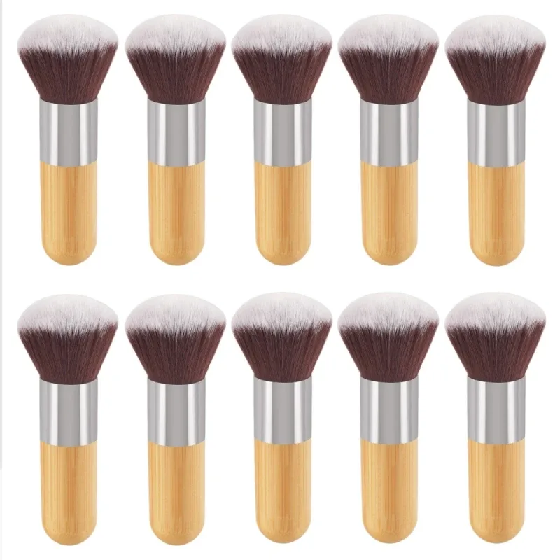Bamboe handvat Foundation Brush Los poeder Make-up kwasten Blush Contour Vloeibare Foundation Cream Professionele gezichtsschoonheidstools — image 14