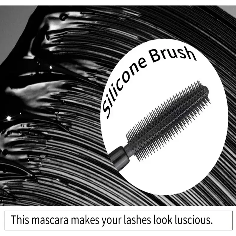 Individuelles Logo 8g Mascara Private Label Silikonbürste Reinschwarze Wimpern Wischfreies, wasserfestes Augen-Make-up Großhandel Vegan — image 7