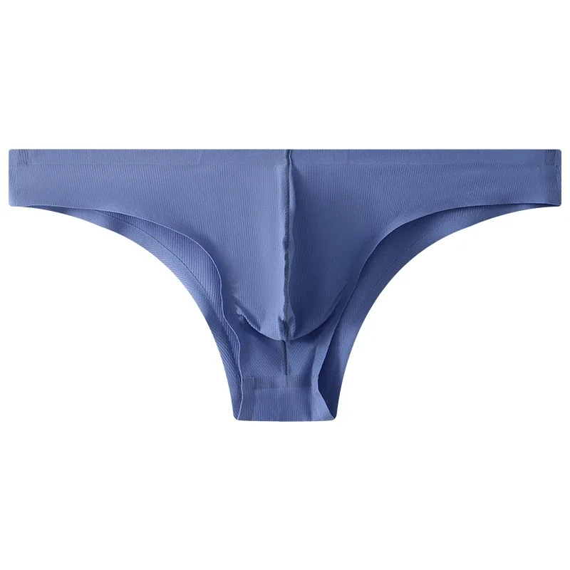 Sous-vêtements pour hommes, demi-hanche, petit Triangle, taille basse, Sexy, jeunes hommes, slip en soie glacée, sans couture, culotte d'été légère et respirante — image 25