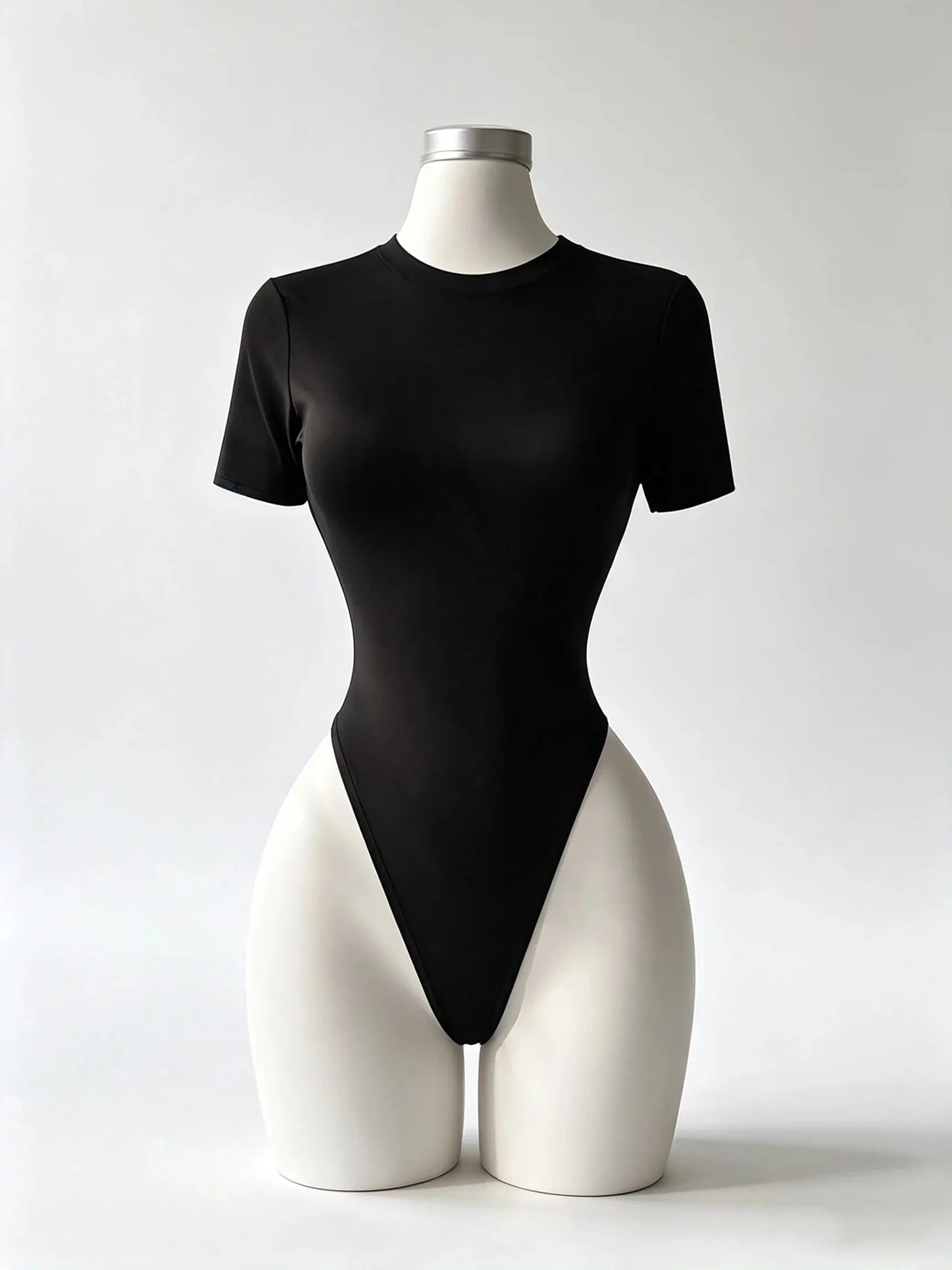 Kvinnors högkvalitativ rygglös bodysuit Basic enfärgad Underkläder med bekväm passform — image 3