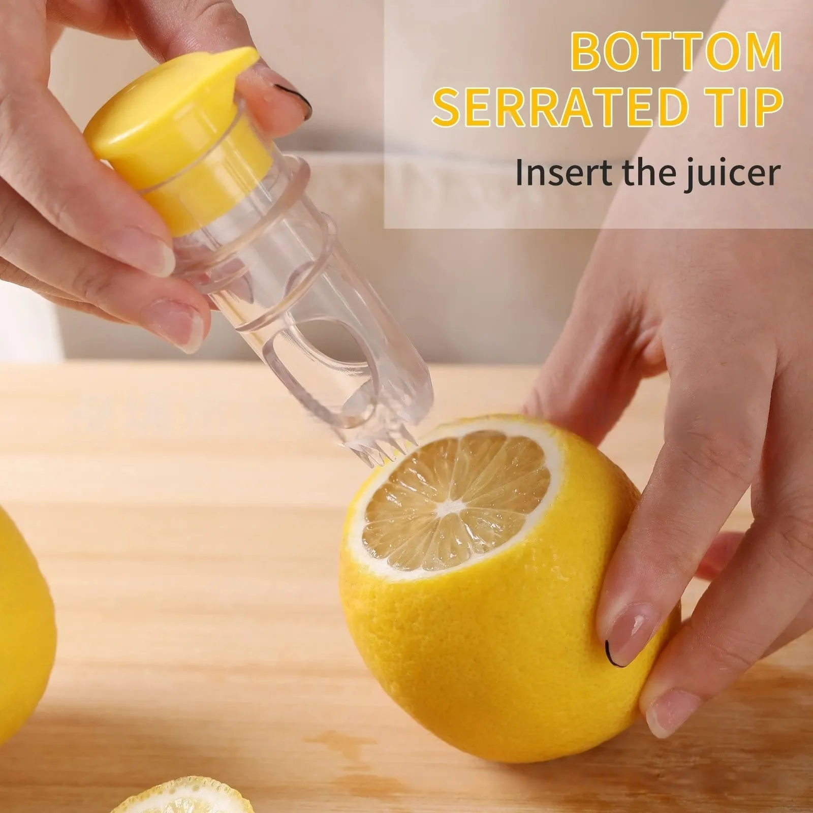 ใหม่สกรู Top Lemon Juicer Mini Manual Lemon Squeezer แบบพกพาเครื่องคั้นน้ำผลไม้มะนาวพร้อมฝาปิดบีบมะนาวสำหรับค็อกเทลพลาสติก — image 7