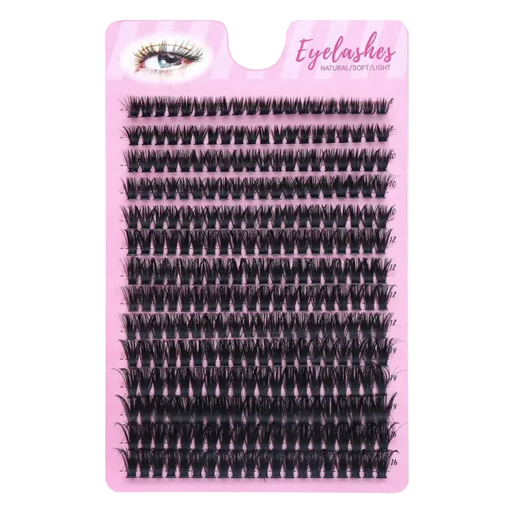 80D Faux Mink Cluster Lashes D Curl Volumen Individuelle vippeklynger Bløde segmenterede falske øjenvipper DIY Naturligt øjenmakeupværktøj — image 6