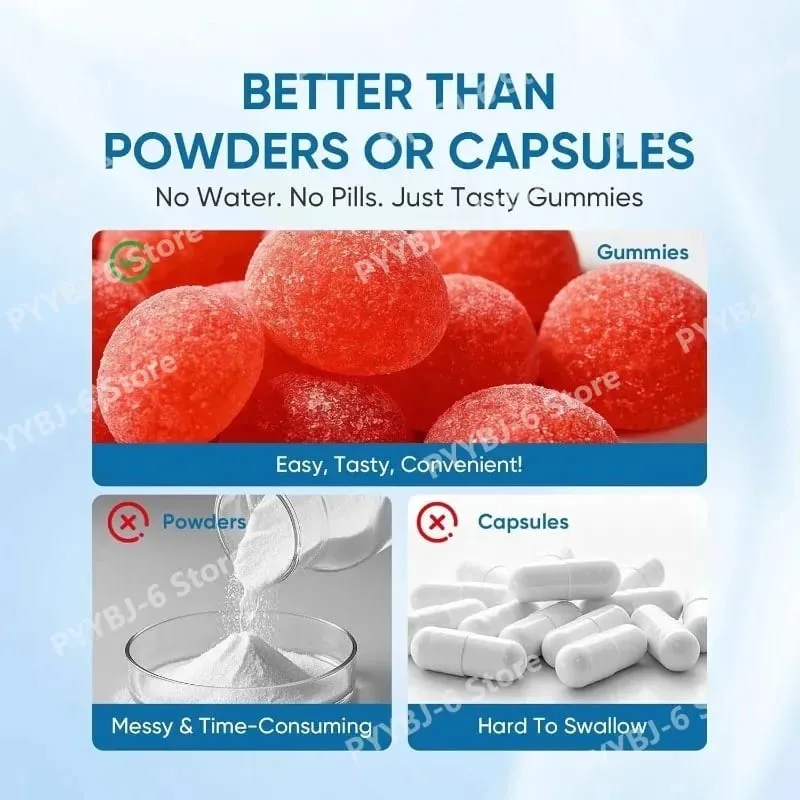 แมกนีเซียม Bisglycinate Gummies แมกนีเซียมคีเลตรายวันสนับสนุนแร่ธาตุมังสวิรัติรสราสเบอร์รี่ปลอดจีเอ็มโอปราศจากกลูเตน 60 ชิ้น — image 5