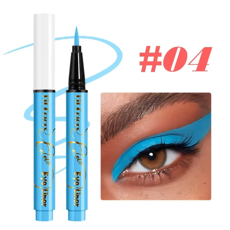 Pena Eyeliner Cair Cahaya Neon UV Tahan Air Cat Warna Wajah Neon Warna-warni Riasan Mata Panggung Seni Pesta Natal Halloween