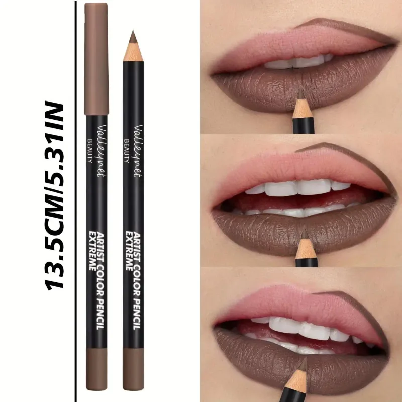 Wood Velvet Matte Lip Liner | Long-Lasting Non-Drying | Versatile Colors | Includes Berry Brown Pink Purple and Red — image 6