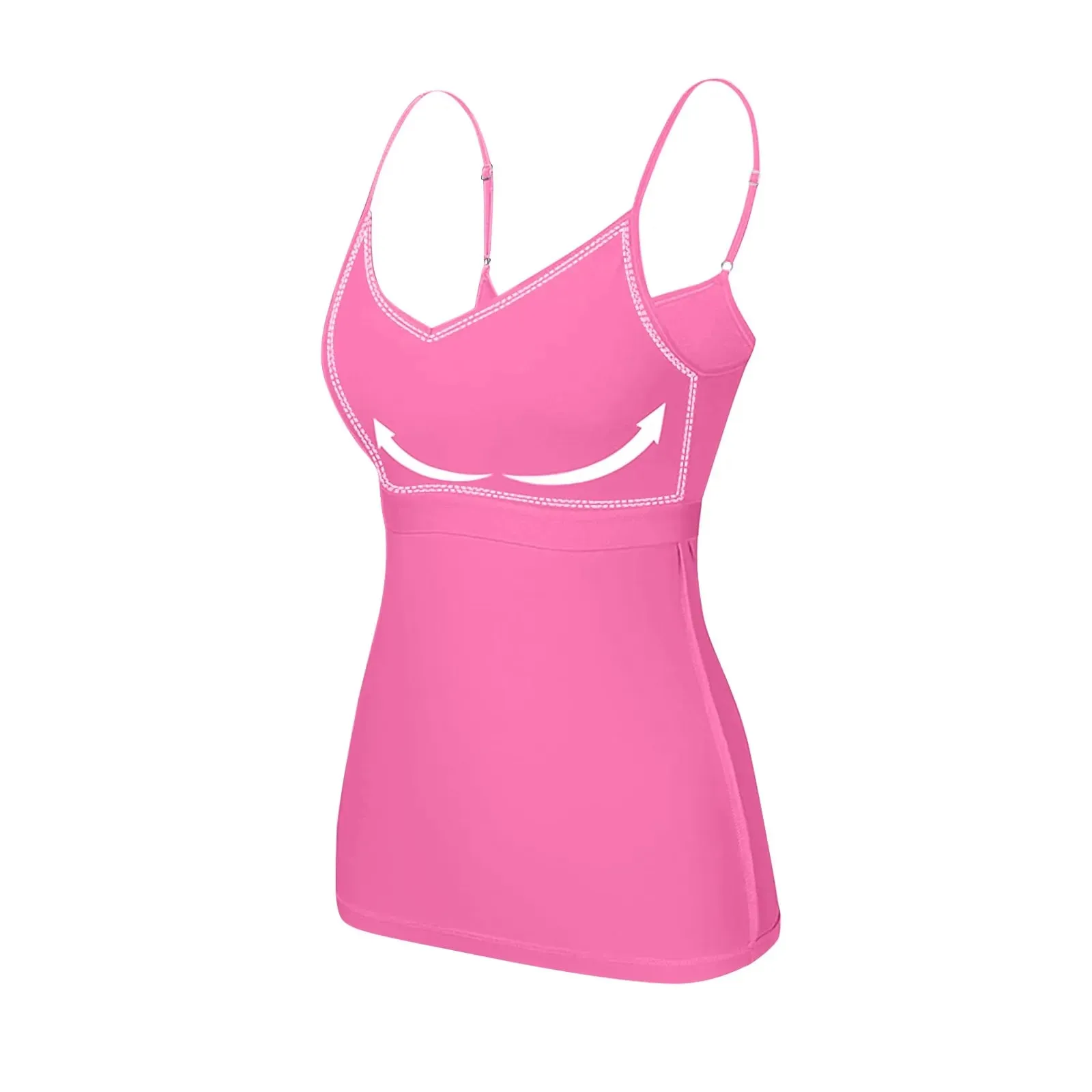 Women's Camisole With Bottom Chest Pad Sexy Oversized Underwear With Chest Pad Summer outerwear Solid color versatile camisas — image 8