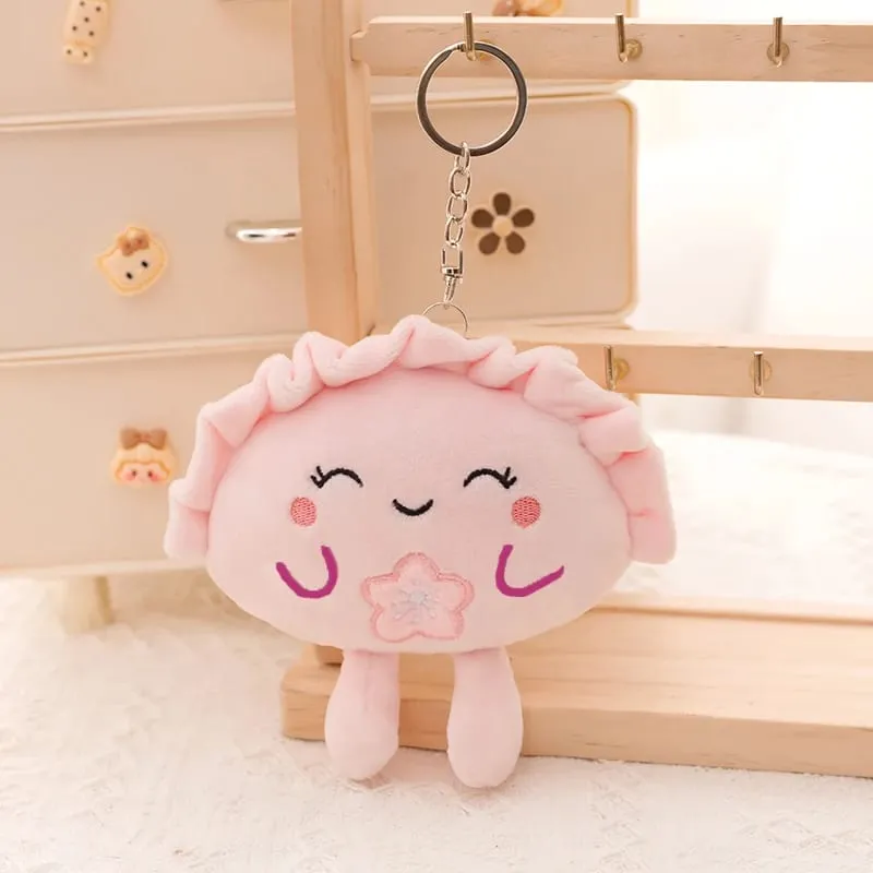 13/35 cm Roztomilý plyšový plyšový knedlík klíčenka Barevný potravinový knedlík s různými příchutěmi Plyšová hračka Kawaii Smažený knedlík s červeným srdcem — image 9