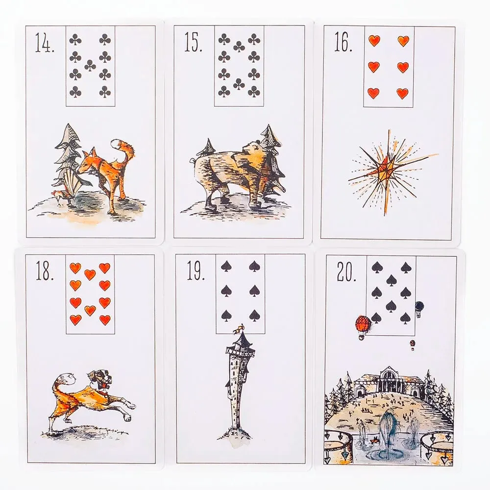 아마도 Lenormand 52 카드 데크-점쟁이 파티 보드 게임을 위한 초보자 친화적인 운명 점 타로 9.7x6.3cm