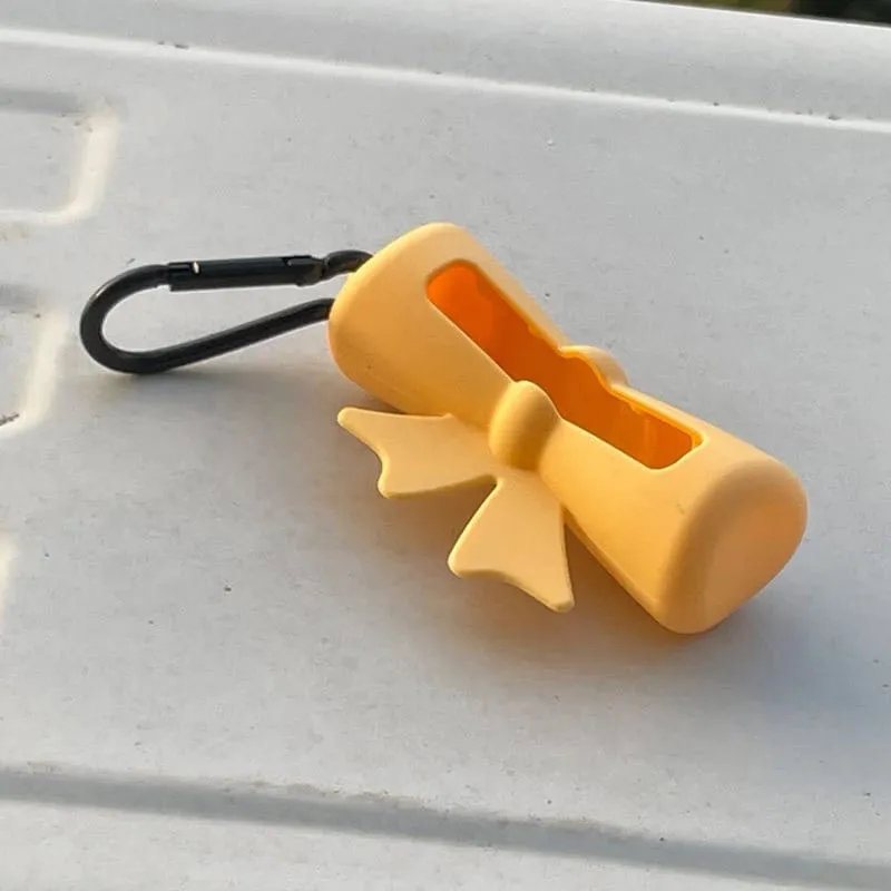 Bow Candy Peanut Shape Silikon Penutup Gincu Rantai Kunci Beg Simpanan Gincu Warna Pepejal Pemegang Balsem Bibir Ringan — image 17