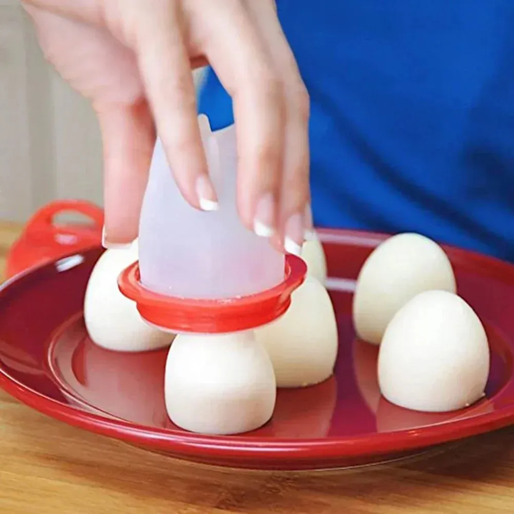 6Pc Mini Egg Poachers Cooker Silicone Non-Stick Egg Boiler Cookers Pack Boiled Eggs Mold Cups Steamer Kitchen Gadgets Tools — image 4