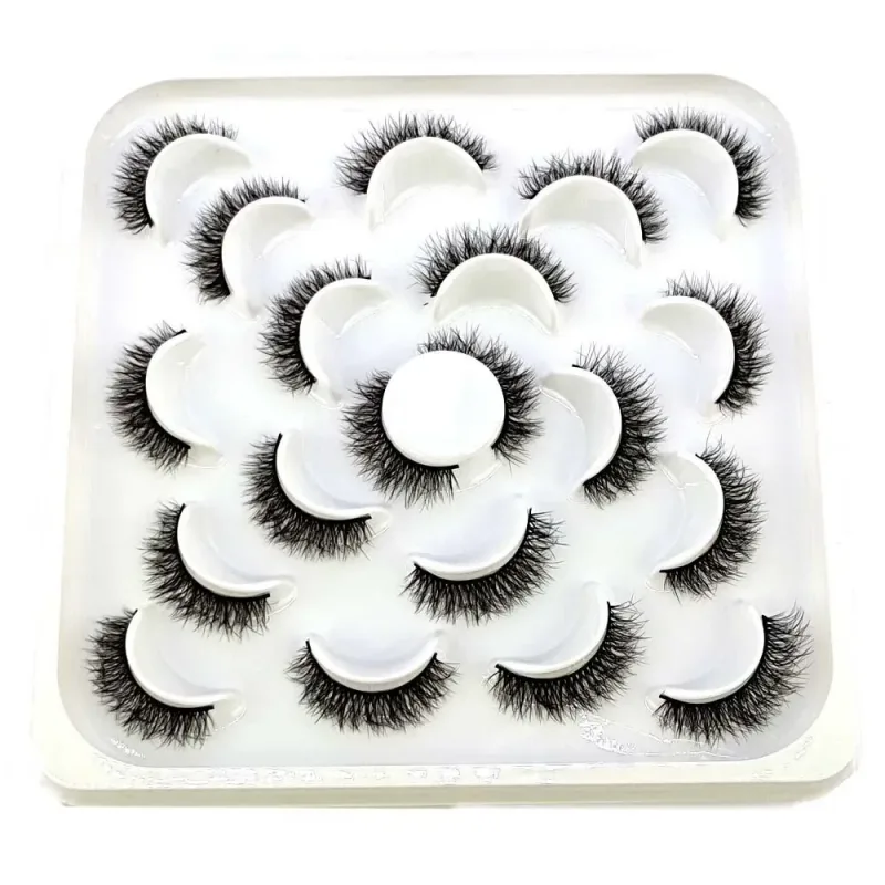 NEW 10 pairs Handmade 3d mink lashes short False Eyelashes Cross Messy Dense Natural Eye Lashes Stage Makeup False Eyelashes — image 8