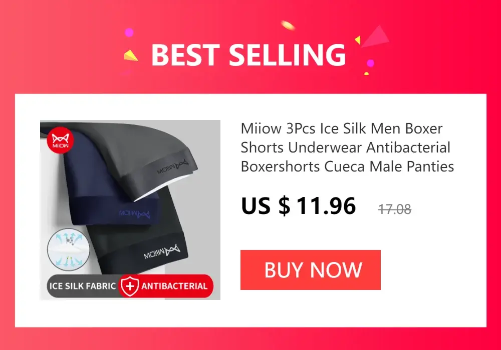 MiiOW 4Pcs Man Underwear Boxers Men's Panties Breathable Polyester Innerwear Sexy Men Underpants Boxershorts Antibacterial — image 19