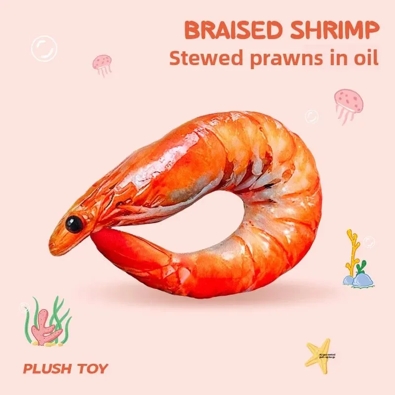 ตลกกุ้งคอหมอน Soft Plush U-รูปหมอนท่องเที่ยว 3D จำลองคอเบาะสำหรับรถยนต์เครื่องบินสำนักงาน Nap