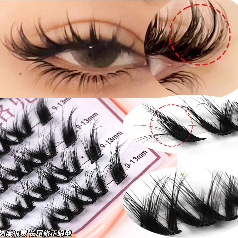 NUOVO Mix 8DFluffy Estensione ciglia a cluster singolo Segmentata Visone naturale Cat Eye Effetto trucco Ciglia Individuali Ciglia finte — image 3