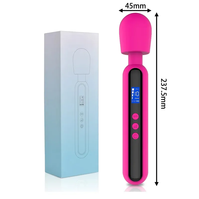 Bacchetta da massaggio in morbido silicone Multi-Size e Multi-Color Modalità di vibrazione regolabili impermeabili opzionali Strumento portatile per il relax domestico — image 9