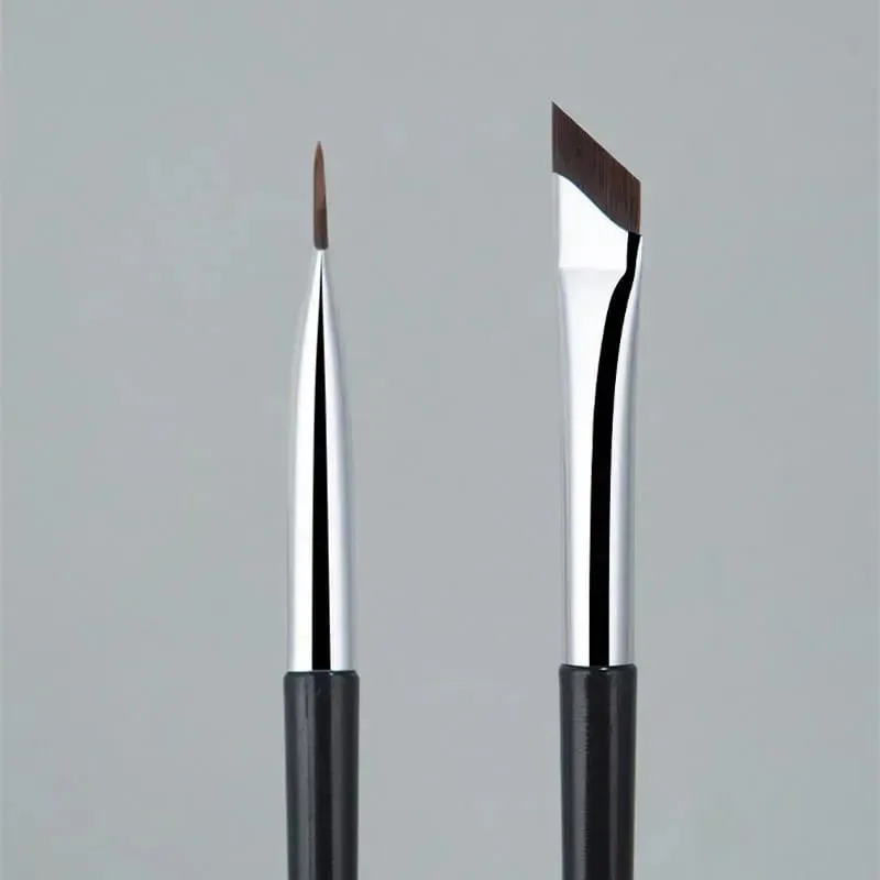 2st vinklad eyelinerborste Ultratunn Fin ögonbrynsborste Flat Sickle Eyelinerborstar Tunna vinklade Eyeliner Makeup Tools — image 4