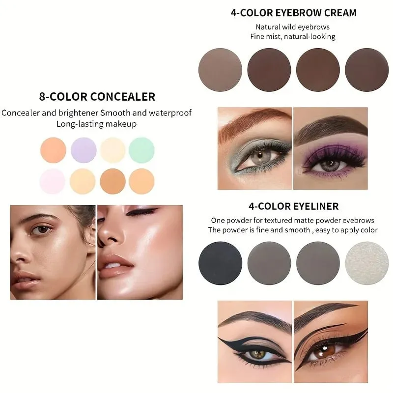 110-Farben-All-in-One-Make-up-Palette, Geschenkset, inklusive Lidschatten, Glitzer, Lippenstift, Concealer, Rouge, Eyeliner, Textmarker mit Spiegel — image 6
