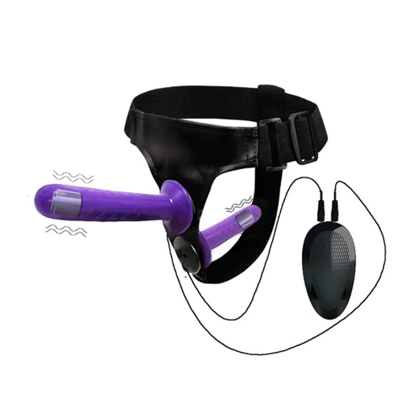 Couples Harness Strap-on with 2 Vibrations Realistic Dildos for Anal G-spot Stimulation Prostate Massager Adult Sex Toy for Wom