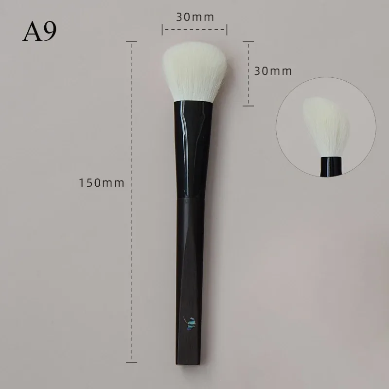 Shoushoulang Hand Crafted Makeup Brush Soft Tiny Tips Goat Hair 1PC Face Powder Blush Contour Brush Ebony Handle Makeup Brushes — image 15