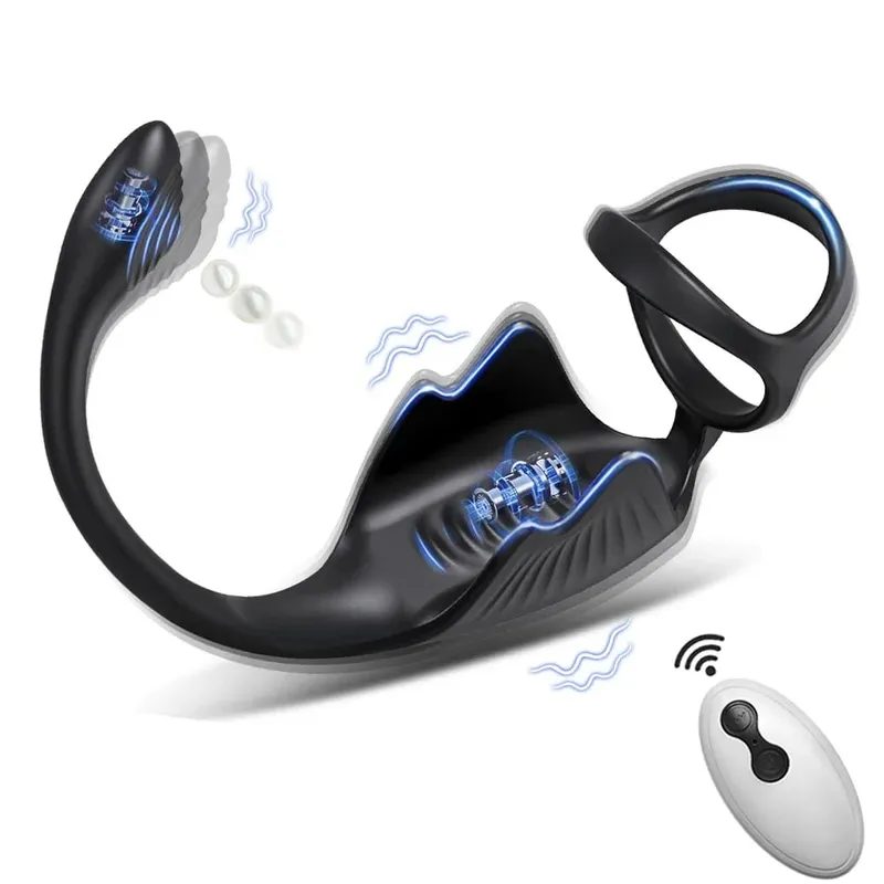 Vibrerende Butt Plug Cock Ring til Mænd Fjernbetjening Anal Vibrator Prostata Massager Gay Anal Plug Voksenvarer Sexlegetøj til mænd