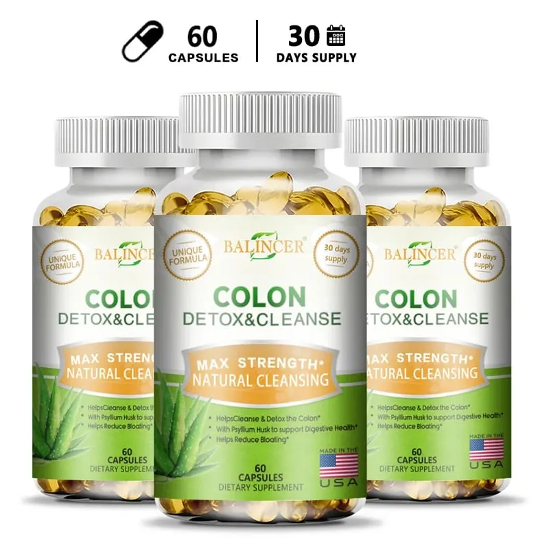 Balincer Colon Cleansing Supplement - Full Body Colon Digestive Regulation and Gut Health for Men and Women 120 Capsules