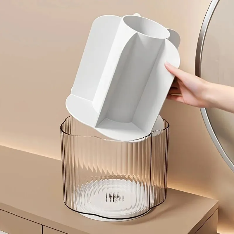360° roterende makeup børsteholder Aftagelig 6 gitter Kosmetik opbevaringsboks Rund roterende makeup børster Værktøj Organizer Box — image 3