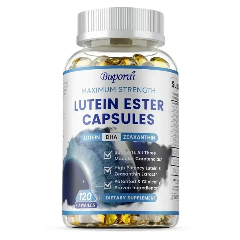Lutein Ester Capsules - with Zinc Vitamins C E Zeaxanthin for Dry Eyes Fatigue Improve Visual Function for Healthy Eyes