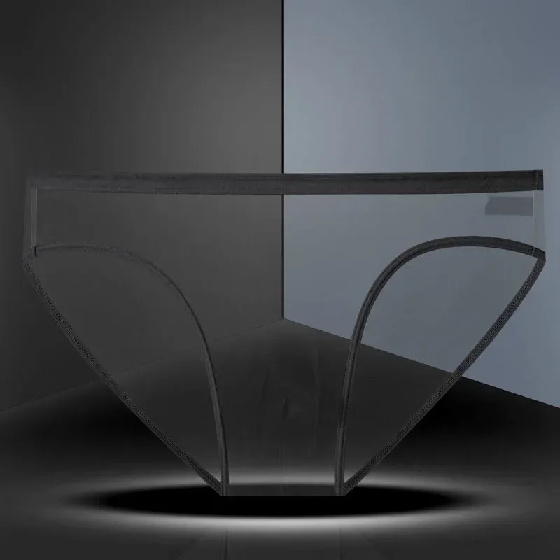 Transparente Unterwäsche Hot Man Pants Ultradünne Perspektive Mid-Rise Male Mesh Slips Homme Höschen Plus Size — image 3
