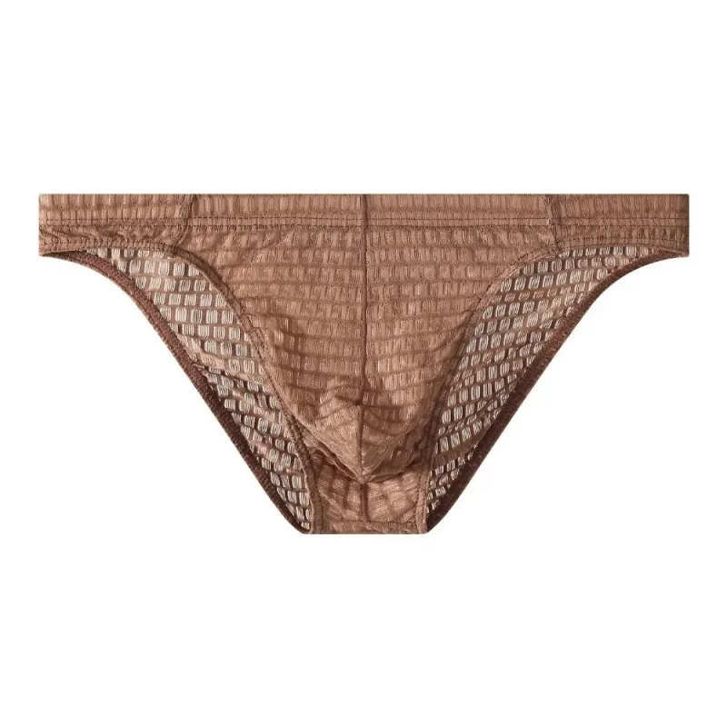 Atmungsaktive Herren-Slips mit niedriger Taille, transparent, ultradünn, aus Eisseide, Unterwäsche, Dessous, Netzhöschen, männlich, bequeme Passform — image 17