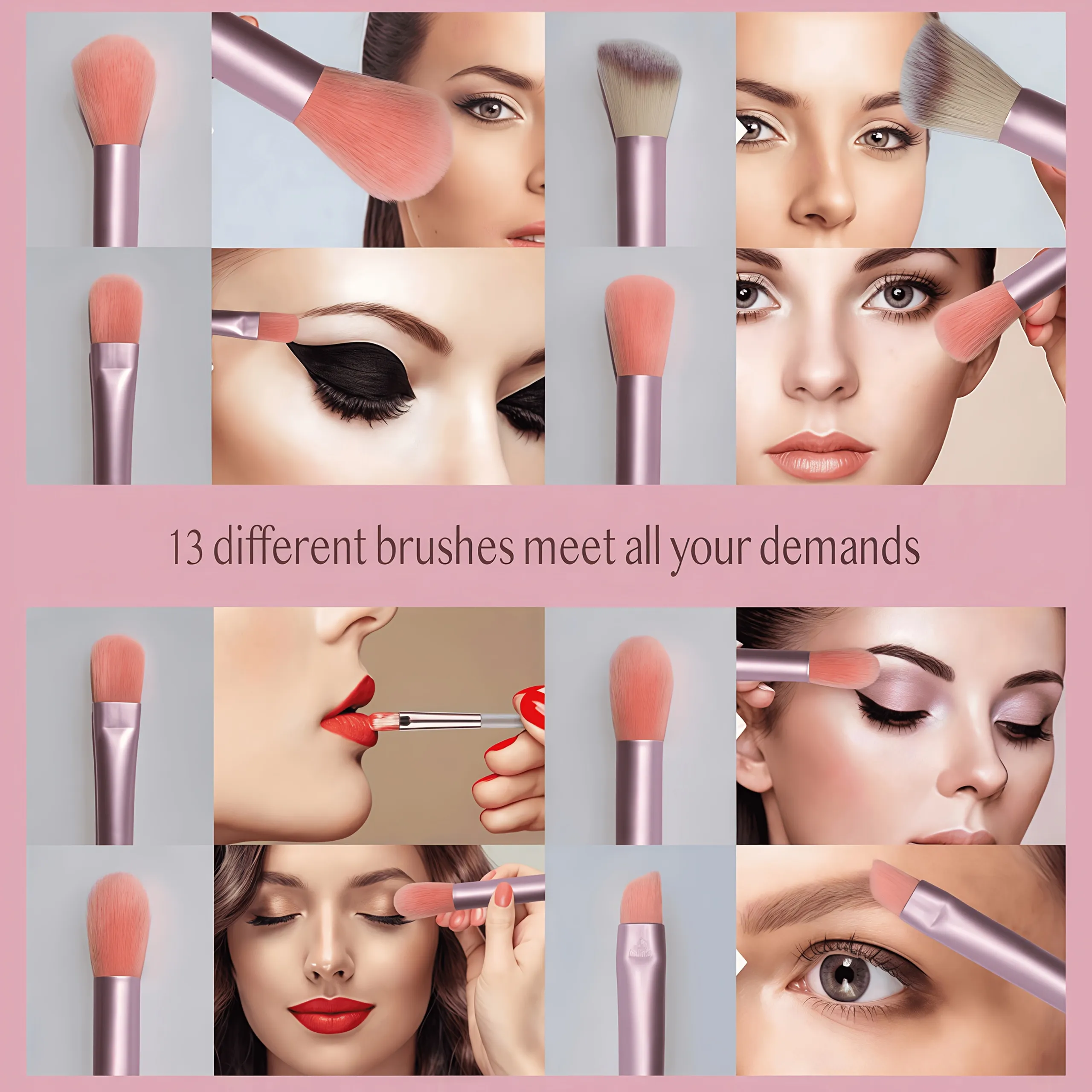 Set di pennelli e spugne per trucco professionale da 25 pezzi - 13 pennelli + 12 frullatori idrofili per liquidi/crema/polvere | Kit artista vegano con custodia