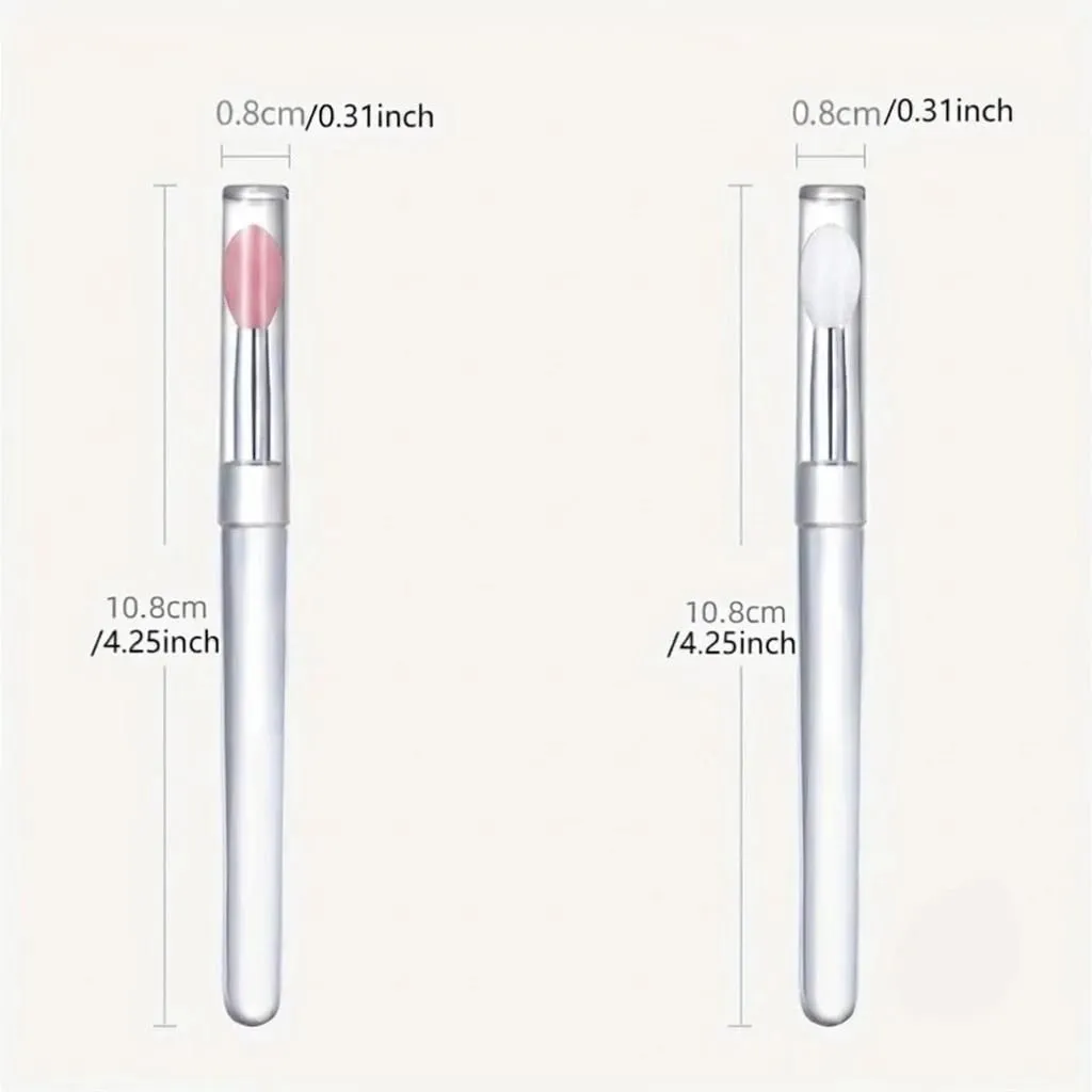 립 글로스 아이 섀도우 메이크업 도구에 적합한 방진 커버 립스틱 애플리케이터가있는 12pcs 실리콘 립 메이크업 브러쉬 — image 5