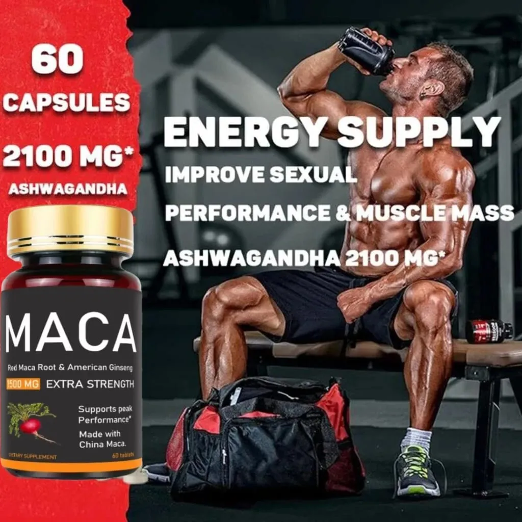 Original Ashwagandha Ginseng & Maca Tabletten Männliche Ergänzung Immunitätskapseln für Männer — image 3