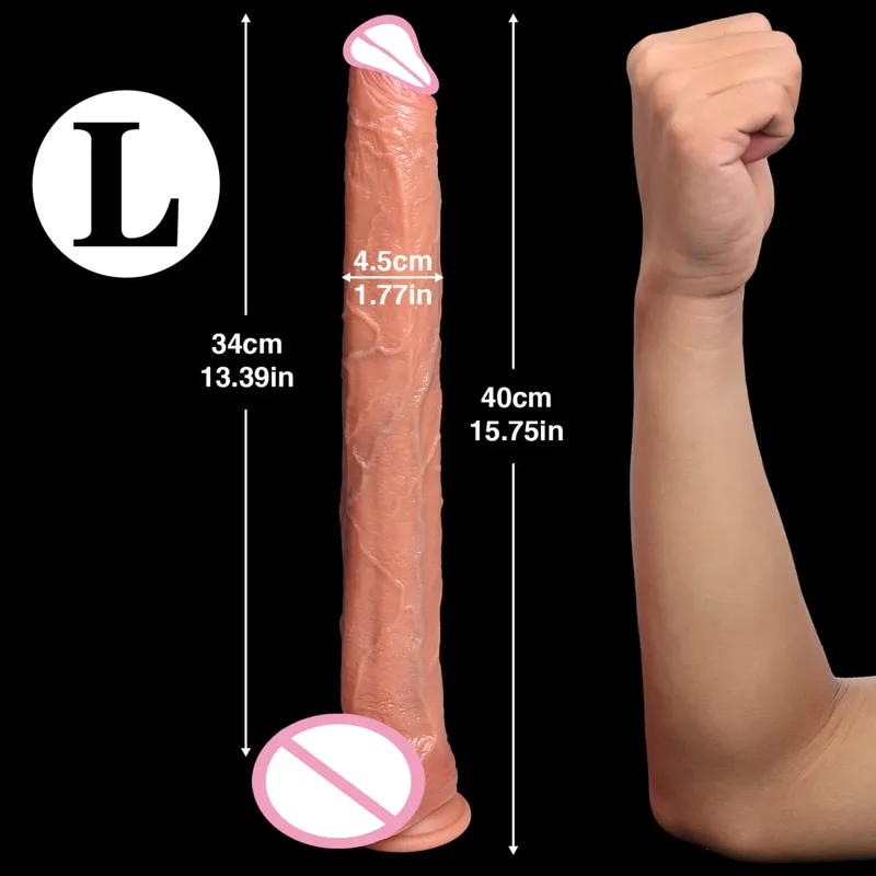 Pene artificiale super lungo Dildo realistico Genitali maschili Penetrazione Giocattolo del sesso anale Masturbazione vaginale femminile Ventosa Cazzo — image 9
