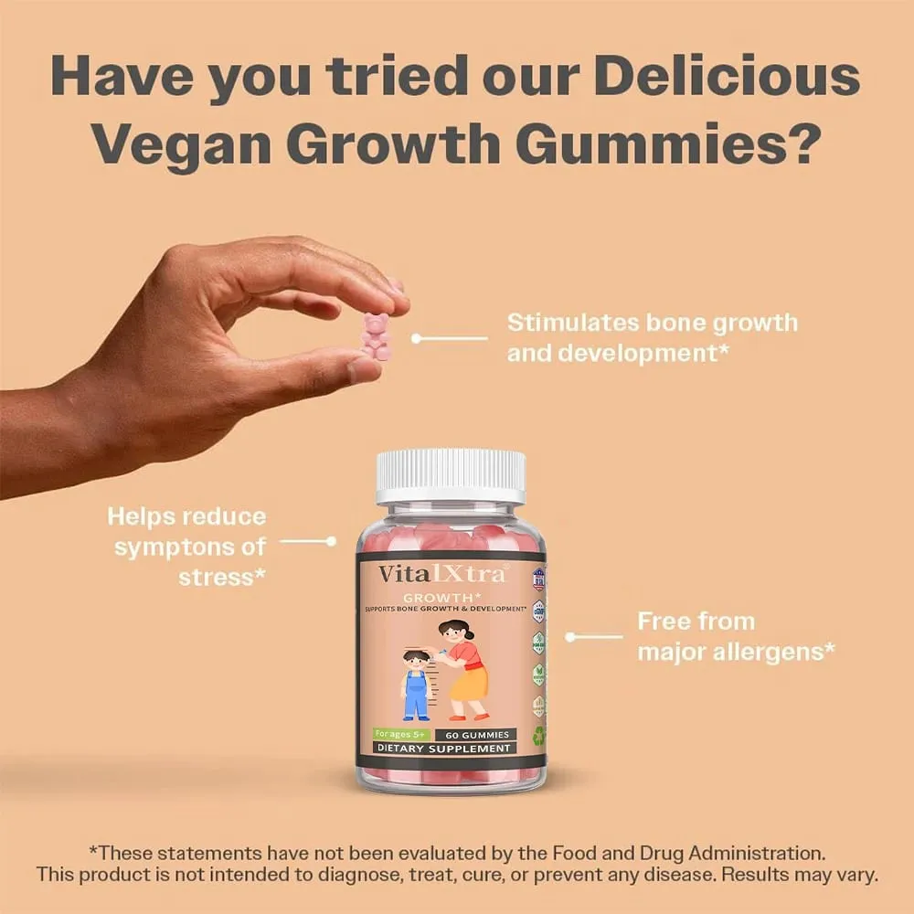 Gummies Pertumbuhan Tinggi Kanak-kanak - Makanan Tambahan Pertumbuhan Tinggi Remaja - Mengandungi Vitamin Kalsium D K Ashwaganda — image 6