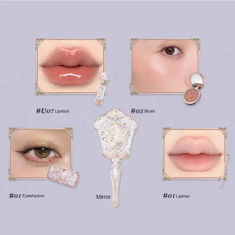 꽃은 나이트 유니콘 메이크업을 알고 있습니다 5pcs 선물 세트 립스틱 블러쉬 클라우드 세팅 파우더 Lipliner 아이 섀도우 화장품 키트 Maquillage — image 10