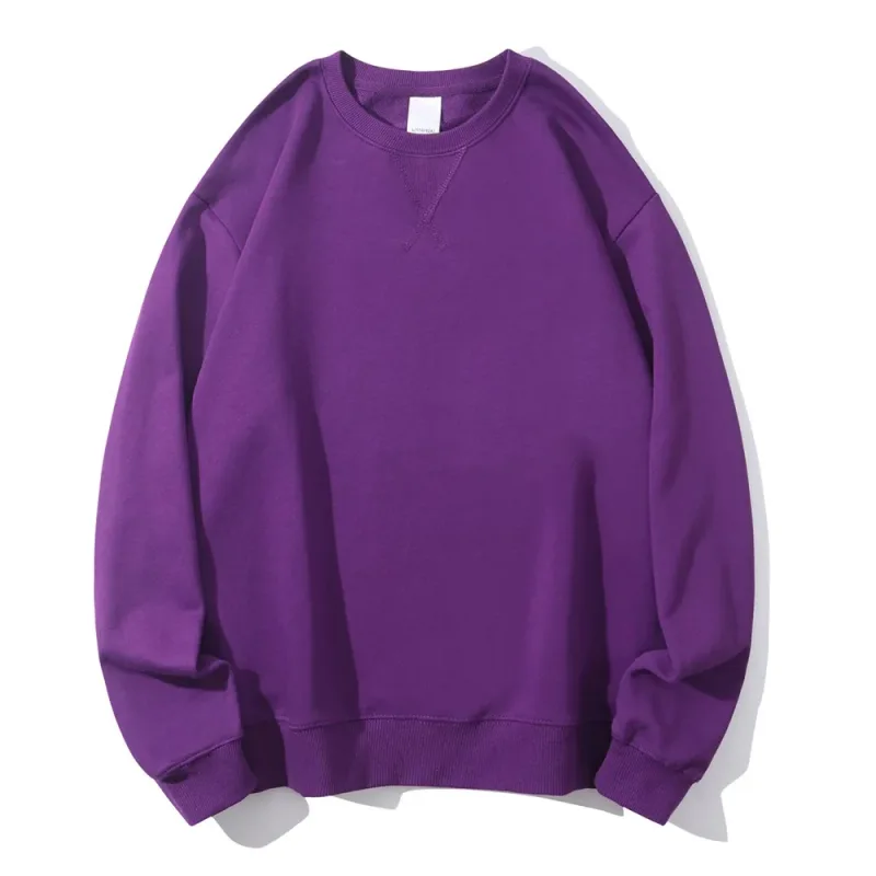 380g apretado partido pesado triángulo invertido suelto versátil sólido algodón Vintage otoño invierno manga larga suéter de cuello redondo — image 13