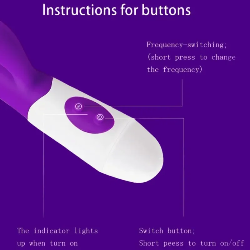 Rabbit Vibrator G-Spot Silicone Dildo Dual Vibrating Clitoris Stimulator 10 Speeds Επαναφορτιζόμενο αδιάβροχο σεξ παιχνίδι για γυναίκες — image 3
