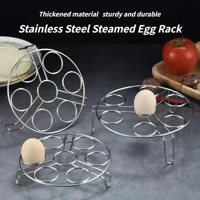 Rack de ovos a vapor de aço inoxidável, multifuncional, para uso doméstico, prateleiras mais grossas de isolamento térmico, pés altos, prateleiras para ovos cozidos no vapor, 1 peça — image 2