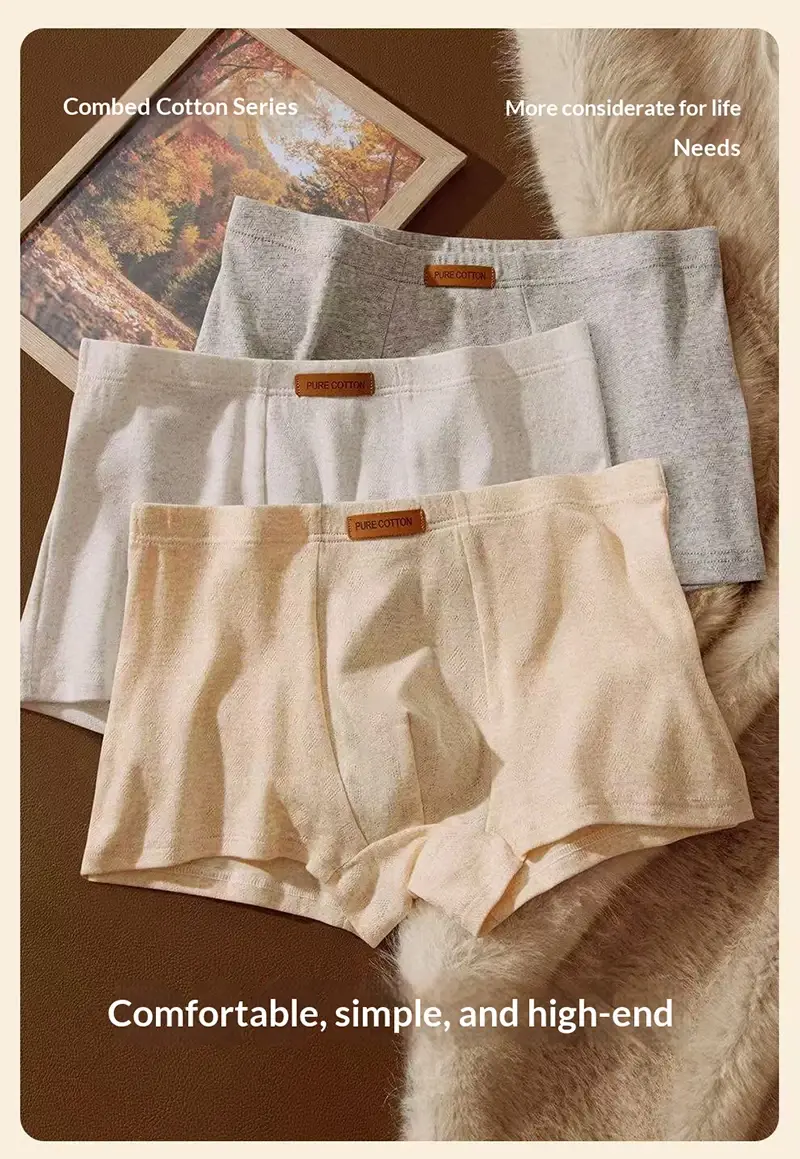 1Pcs männer Jacquard Unterwäsche Solide Bunte Baumwolle Boxer Briefs Plus Größe 6XL Atmungsaktive Komfortable Dessous Sexy Höschen — image 2