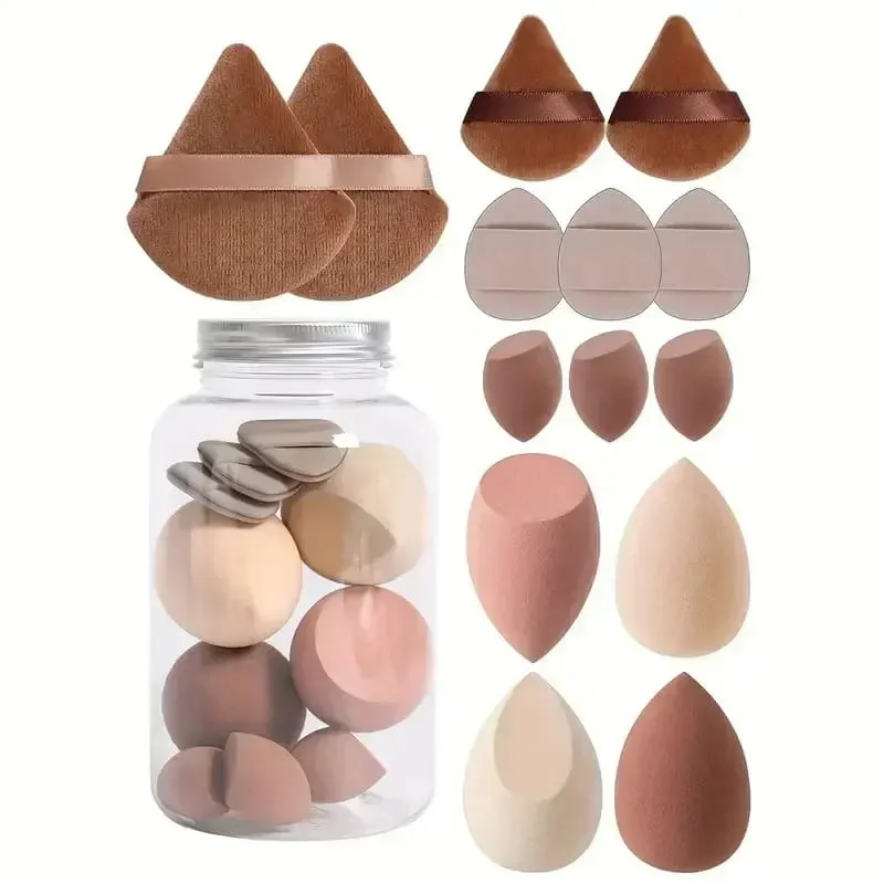 12/14 Pièces Éponge De Maquillage Cosmétique Bouffée Fondation Éponges Mélangeur Beauté Oeuf Poudre Bouffées Maquillage Accessoires Femmes Outils De Maquillage — image 3