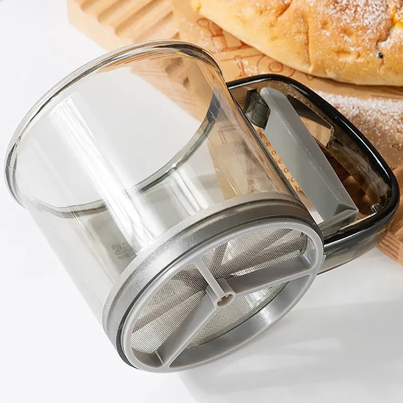 Compact Handheld Flour Sieve na may Semi-awtomatikong Function na Baking Powder Shaker at Measure Cup Mga Tool sa Kusina — image 4